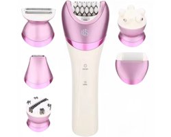 Wild & Style® Epileerapparaat Dames - 6-in-1 Epilator - Ladyshaves voor vrouwen - Scheerapparaat vrouw - Trimmer vrouw - Gezichtsreiniger - Voetvijl - IPX6 Waterbestendig - USB-C oplaadbaar