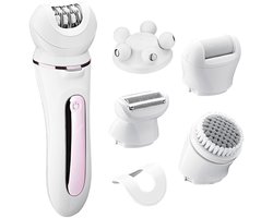 Ynkkvre - 5 in 1 Epileerapparaat dames - Epilator - Ladyshave - Ontharingsapparaat - Gezichtsepilator - Scheerapparaat - Eeltverwijderaar - Gezichtsreiniger - Massage