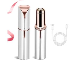 Ynkkvre - Gezichtshaarverwijderaar voor Vrouwen - USB Oplaadbare Gezichtshaarverwijderaar, Zacht en Pijnloos Mini Epilator voor Gezicht en Lippen, Wit