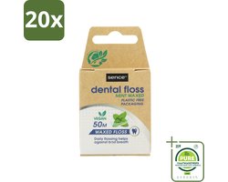 20 x Sence - Fresh Mint - Flosdraad - Verfrissend - 50 meter - Grootverpakking - Tandenfloss - Mondhygiëne - Tanden Poetsen - Frisse Adem - Tandenplak Verwijderen