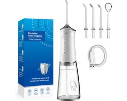 Alorixa - Waterflosser - Water - Monddouche - Tongschraper - USB - Accu - Wit