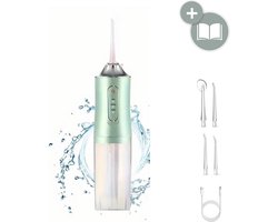 BeautyFitXL® - Waterflosser PRO Groen - Monddouche - Draadloos - Water Flosser 4 Opzetstukken - Incl. Opbergbag