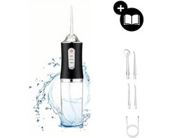 BeautyFitXL® - Waterflosser PRO - Monddouche - Draadloos - Water Flosser 4 Opzetstukken - Incl. Opbergbag - Zwart