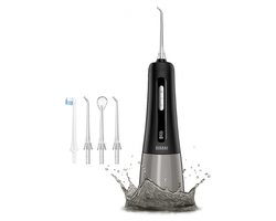 BMN® Premium Waterflosser - Monddouche - Elektrisch Flosapparaat - Waterdicht - 4 Opzetstukken - 4 Standen - Zwart