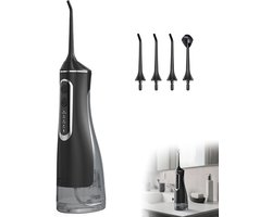 Draadloze monddouche 320 ml | 4 modi, 5 sproeikoppen, IPX7 waterdicht, USB-oplaadbaar, geschikt voor beugels en gevoelig tandvlees