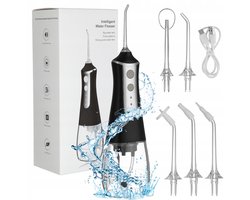 Draadloze Monddouche - 5 Opzetstukken & 3 Standen met 300ml Tank - Zwart (IPX6 Waterdicht)