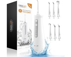 Draadloze Waterflosser met LED-display en Afneembaar Waterreservoir - 260 ml, 4 Drukniveaus, 6 Mondpunten, Ideaal voor Gevoelige Tanden