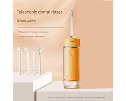 Draagbare waterflosser voor thuisgebruik, elektrische puls-tandreiniger, verwijderaar van mondvlekken, waterspray tandzijde - geel