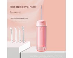 Draagbare waterflosser voor thuisgebruik, elektrische puls-tandreiniger, verwijderaar van mondvlekken, waterspray voor tandzijde - roze
