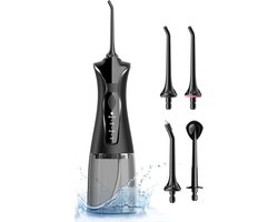 DVDSS® Waterflosser - Draadloze elektrische tandreiniger - 300 ml waterreservoir - Testwinnaar - Zwart