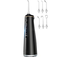 DVDSS® Waterflosser - Draadloze monddouche - Met 4 modi en 8 instelbare standen - 300 ml tank - Zwart