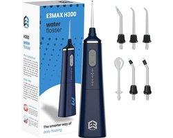 E3max Waterflosser - H300 - Flosapparaten - Elektrisch Flosapparaat - Draadloos & Oplaadbaar - 6 Opzetstukken