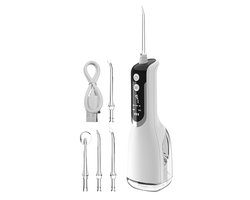 Elektrisch tandenreinigingsapparaat - Waterflosser met 5 standen - Gevoelige tanden reiniger - Voor thuisgebruik - ABS materiaal - Wit - Compact formaat