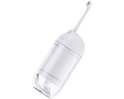 Elektrische draagbare waterflosser met waterborstel, waterflosser, waterdicht, lange batterijduur - wit