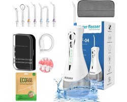 ELILULU® Elektrische Waterflossers – 320ML watertank - Inclusief tandenstokers 50st - 7 opzetstukken - tandsteenverwijderaar - flosapparaat