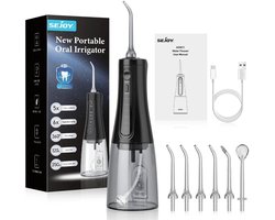 Flosapparaten - Flosser Waterflosser - Flosser Electrisch - Flossen - 5 Standen - 350 ML Tankinhoud - Draadloos - Zwart