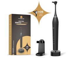 FLOSSURE Elektrische Flosser - Flosapparaat - Tandplak Verwijderaar - Traditioneel en Waterflosser alternatief - Tijdelijk 4 GRATIS Cadeau's - Zwart