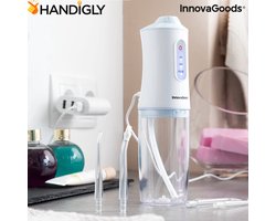 Innovagoods - Flosapparaat - Waterflosser/Monddouche - 3 Standen - Draadloos - Oplaadbaar - 4 Opzetstukken - Wit