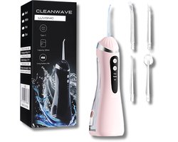 Luvonic® CleanWave Waterflosser - Monddouche - Elektrisch Flosapparaat - Draadloos en Oplaadbaar - Waterdicht - 5 Opzetstukken - 3 Standen - Tongreiniger - Roze