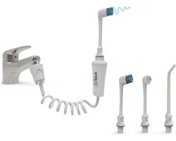 Monddouche Aansluiting op de Kraan | Trio | Zonder Batterijen of Elektriciteit | Voor Tandheelkundige Hygiëne
