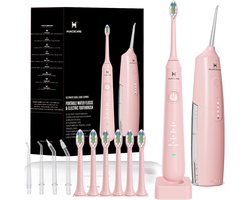 Mondreinigingsset 2-in-1 – Elektrische Tandenborstel & Waterflosser – 3 Flosmodi – 38.000 Trillingen/min – Roze – Voor Optimale Tand- en Tandvleesverzorging