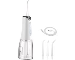 Mondverzorging - Draagbare waterflosser - Waterflosser - Monddouche - Flos - Flosser - Waterflosser draadloos - Tanden & Beugels reinigen - Wit