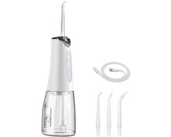 Multifunctionele elektrische draagbare waterflosser voor thuisgebruik - Hoogfrequente puls mondreiniging - Wit