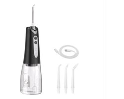 Multifunctionele elektrische draagbare waterflosser voor thuisgebruik - Hoogfrequente puls mondreiniging - Zwart