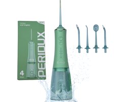 Peridux - Waterflosser - Monddouche - Flosapparaten - Tandsteenverwijderaar - Tongschraper - 4 Opzetstukken - Draadloos en Oplaadbaar
