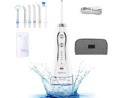 Professional waterflosser - draagbare waterflosser met 6 verschillende sproeiers - oplaadbaar - incl opbergtas en behoorde accessoires - watertank van 300ML