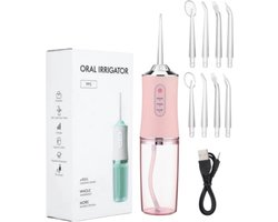 Professionele Waterflosser – 8 Nozzles - Draadloze Monddouche – 3 Modus - Oplaadbaar – USB – Hoogwaardige Mondreiniging - Roze