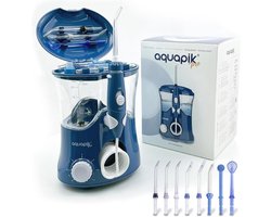 Professionele Waterflosser voor Mondverzorging – Verwijdert Tandplak en Ondersteunt Implantaten en Orthodontie – Monddouche met 8 Opzetstukken en 10 Drukniveaus – 600 ml Capaciteit