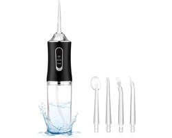 QuickFixed Waterflosser - Met Opzetstukjes - Minder Pijnlijk Als Flosdraad - Water Flosser - Draadloos - Monddouche - Flos - Mondhygiene - Zwart