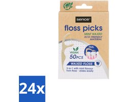 Sence – Flosser – Fresh 2-in-1 Bamboo – 50 Flossers - Voordeelverpakking - 24 stuks