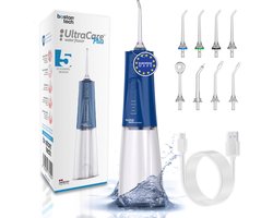 SnelShoppen - Waterflosser UltraCare Travel | Verwijdert Tandplak, Aanbevolen door Tandartsen, Beschermt Implantaten en Beugels, 8 Mondstukken, 4 Gebr