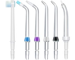 Vervangingstips 6 stuks - Flosser Navulkoppen - Vervangende Monddouche - Waterpik Compatibel - Gezond Tandvlees - ABS Materiaal - Floskoppen