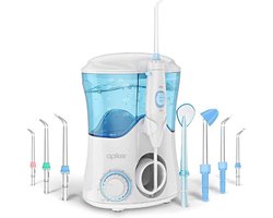Waterflosser - Flossen - Elektrische monddouche Oral Irrigator met 10 Drukinstellingen - 600 ml Waterreservoir - 8 Verschillende Functionele Sproeiers - Ideale Effectieve Reiniging van de Interdentale ruimtes voor het hele Gezin en op Reis
