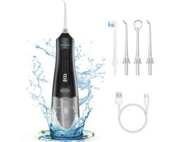 Waterflosser Glowfresh | Monddouche & Tongreiniger | Draadloos Flosapparaat met 9 standen | Voor Tanden, Beugels, Tandvlees & Tandplak | Inclusief Extra Opzetstukken