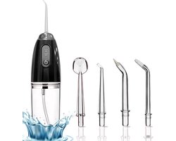 Waterflosser - Monddouche - Water Flosser - Draadloos en Oplaadbaar - Opzetstukjes - Krachtig - 3 Standen - Zwart