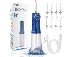 Waterflosser voor Effectieve Tandverzorging | Verwijdert Tandplak, Beschermt Implantaten en Beugels met 8 Mondstukken | Draagbare Waterflosser met 4 Gebruiksmodes