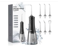 Waterflossers voor het reinigen van tanden verbeterde 280 ml draadloze water tandflossers draagbare oplaadbare monddouche met 4 modi 6 straaltips IPX7 waterdichte waterfloss voor thuis reizen