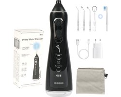 WLC Prime Waterflosser - Monddouche - Elektrisch Flosapparaat - Draadloos en Oplaadbaar - 5 Opzetstukken - Inclusief USB-C Lader met Adapter + Gratis Draagtas