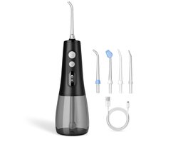 Yurda Premium Waterflosser - Monddouche - Elektrisch Flosapparaat - 9 Drukniveaus - 4 Opzetstukken – Volledige reiniging - Draadloos en Oplaadbaar - Waterdicht - Compact Ontwerp