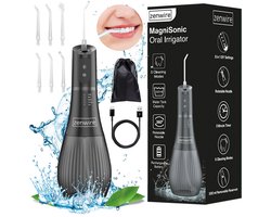 Zenwire WF238 - Waterflosser Elektrisch - Flosapparaten - Monddouche 500ml - Tanden & Beugels reinigen - Waterflosser draadloos - 6 verwisselbare opzetstukken