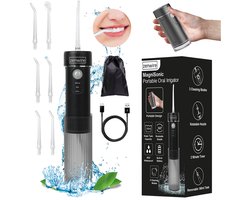 Zenwire WF309 - Waterflosser Elektrisch - Waterflosser Draadloos - Elektrische Tandenflosser - Monddouche - 3 standen - 190 ml - IPX8 - USB - Druk tot 120 psi - 6 opzetstukken - Etui -