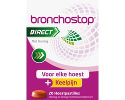 Bronchostop Direct - Hoestpastilles - Met honing  – 20 stuks