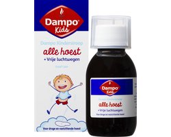 Dampo Kids Kindersiroop Alle Hoest + Vrije luchtwegen - Voor droge en vastzittende hoest - Vanaf 1 jaar - Medisch hulpmiddel - 100 ml