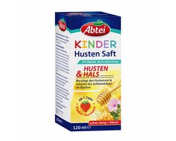 Hoestsiroop Kinderen Abtei – Honing & Eibisch – Verzacht Hoest en Keel – Aardbeiensmaak – 120 ml