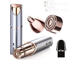 2-in-1 Gezichtsbeharing Verwijderaar voor Dames – Luxe Apparaat voor Haartjes op Kin, Gezicht en Lip met Vervangende Hoofden