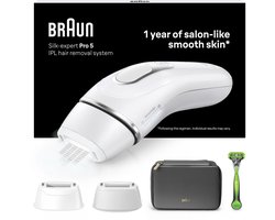 Braun IPL Silk-expert Pro 5 PL5145 - Ontharingsapparaat - inclusief Etui, Gillette Scheersysteem en 2 koppen
